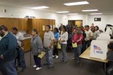 Lined Up at Arapaho Polling Station
