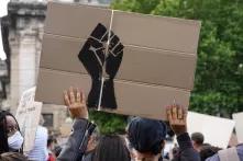 Black lives matter demo shield 