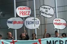 in front of frontex HQ