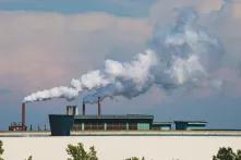 Emissions rise above the US Steel Corporation Midwest Plant.