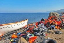 Abandoned refugee boat, Lesbos (Greece) 