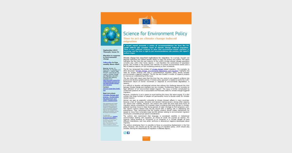 Time To Act - How the Eu can lead on Climate Change and Migration ...