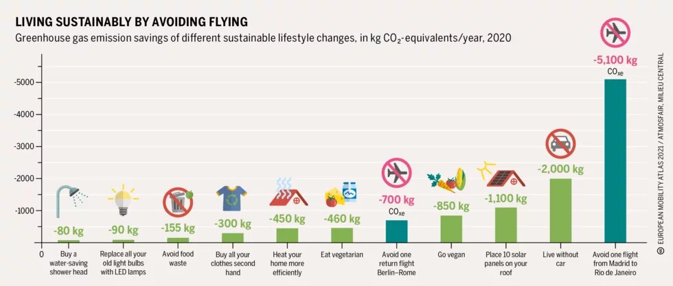 Living sustainably by avoiding to fly