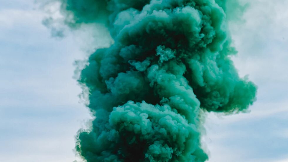 Green smoke bomb