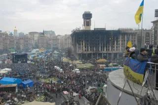 Bird's eye view on the Maidan in Kiev